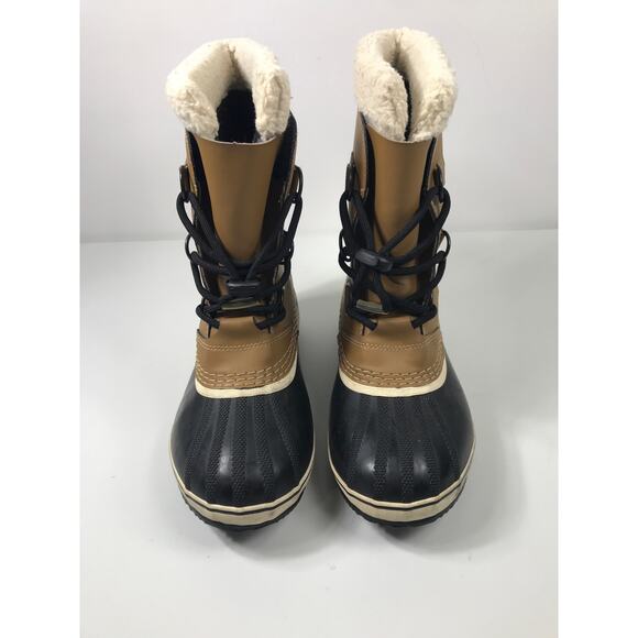 Sorel Men's Caribou Winter Snow Boots Waterproof Brown US 6 EU38 Faux Fur Lining - Picture 2 of 10